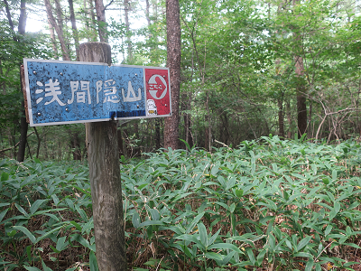 北軽井沢の分岐案内板